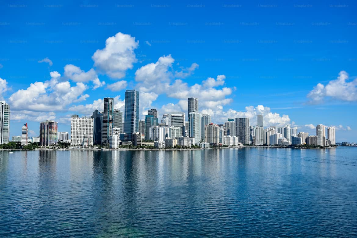 Brickell skyline with bay view